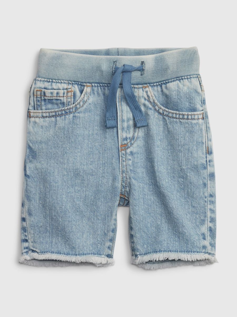 Μπλε Νηπιακό Pull-On Denim Σορτς με Washwell