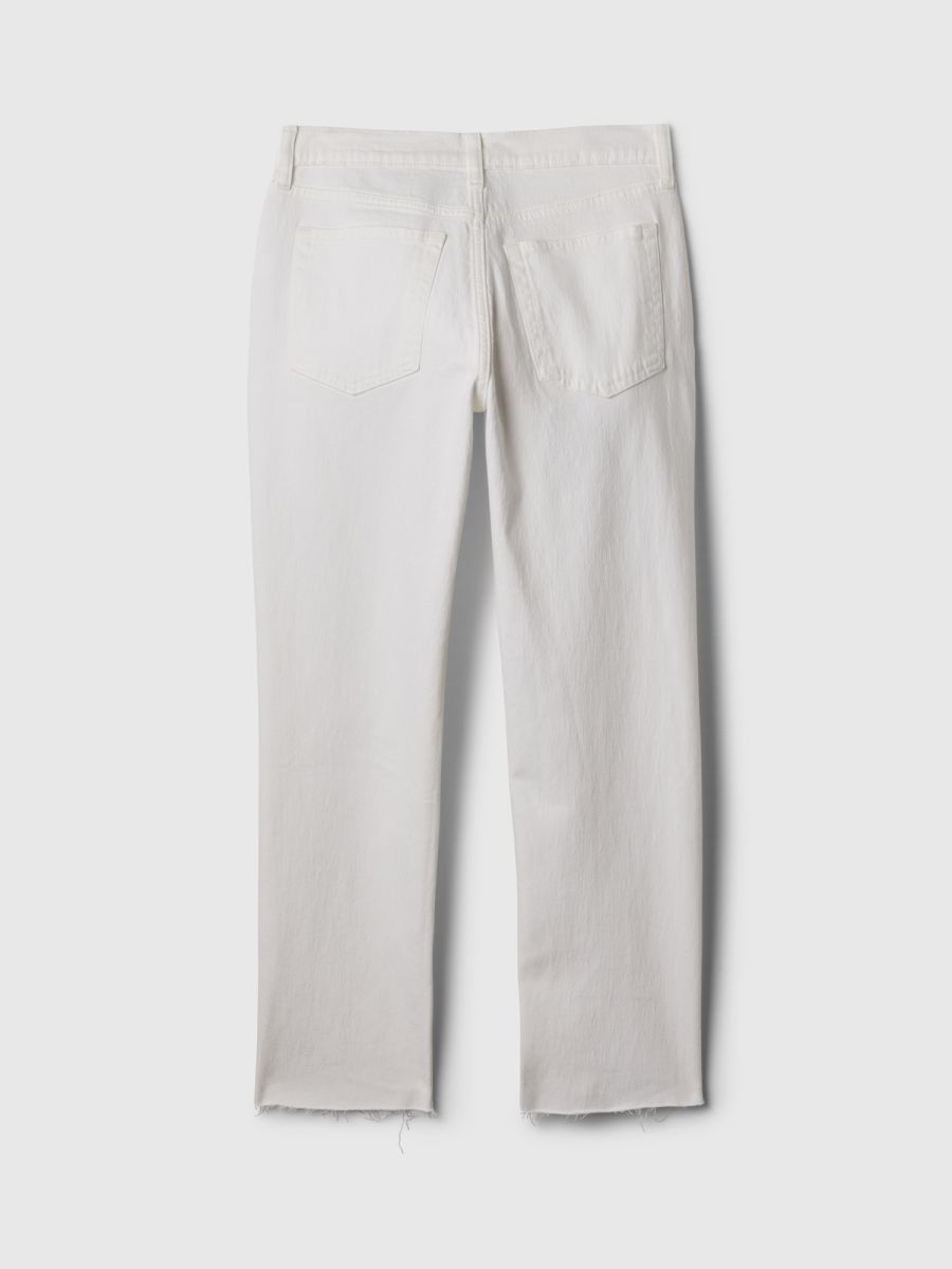 Άσπρο High Rise Cheeky Straight Jean Παντελόνι