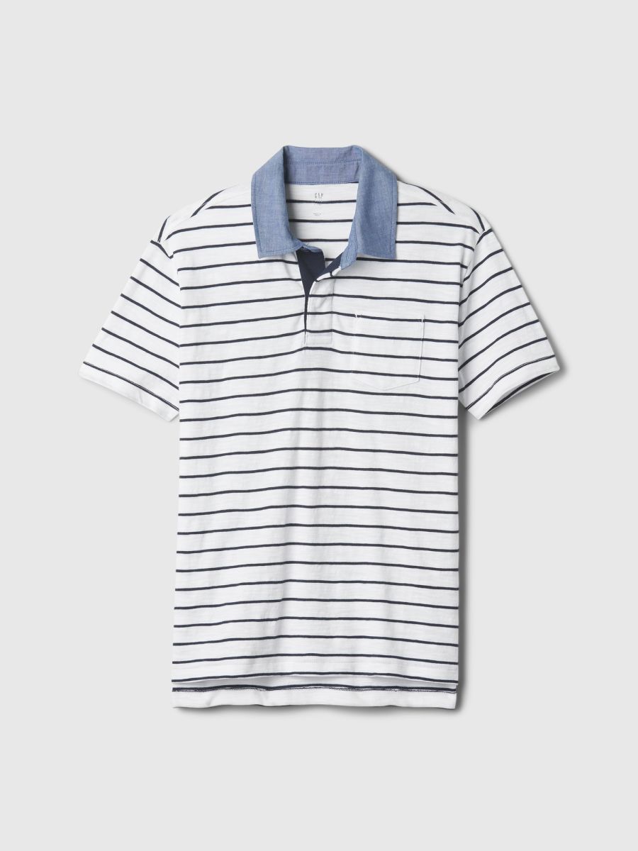 Μπλε Παιδική Chambray Polo Μπλούζα