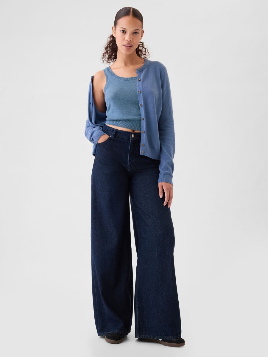Μπλε CashSoft Cropped Αμάνικο Τοπ
