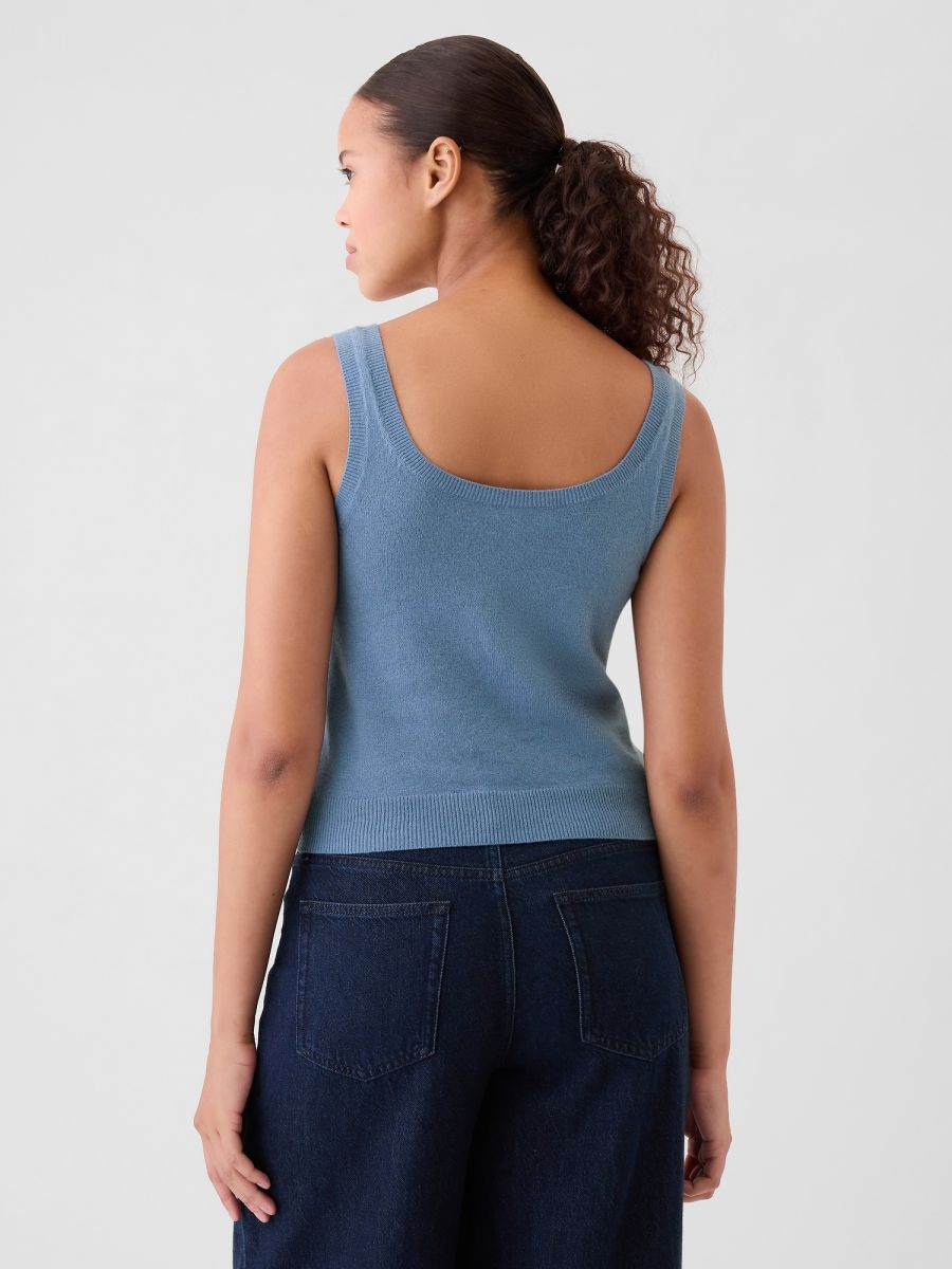 Μπλε CashSoft Cropped Αμάνικο Τοπ