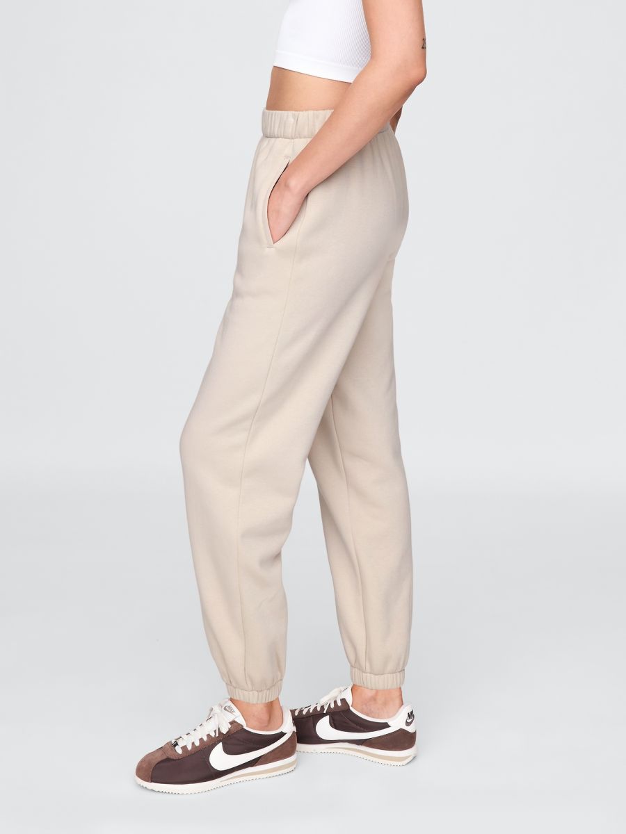 Μπεζ High Rise Boyfriend Jogger Παντελόνι