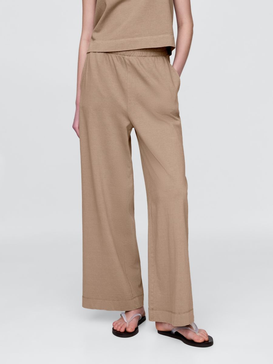 Οργανικό Βαμβάκι Heavyweight Cropped Wide-Leg Παντελόνι