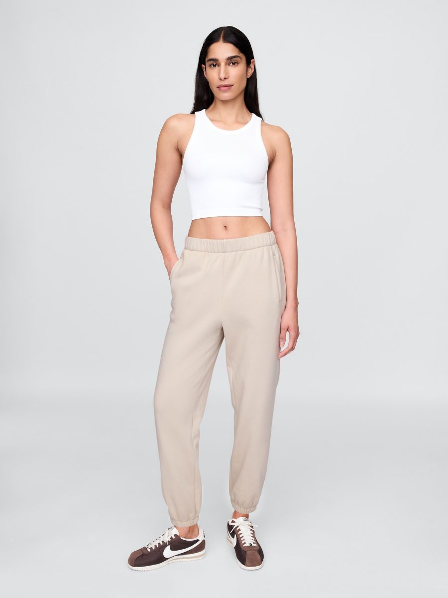 Μπεζ High Rise Boyfriend Jogger Παντελόνι