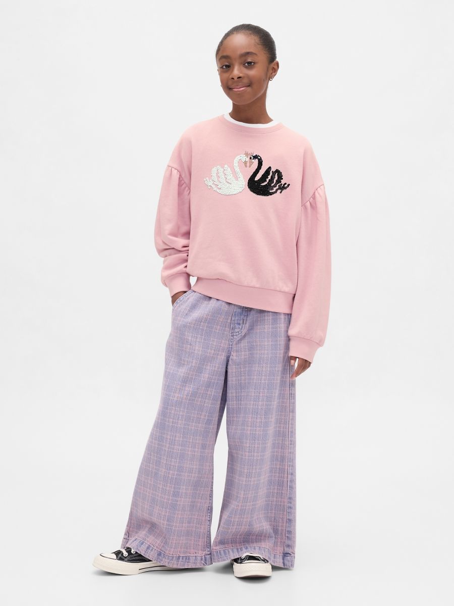 Kids Relaxed Flippy-Sequin Graphic Sweatshirt