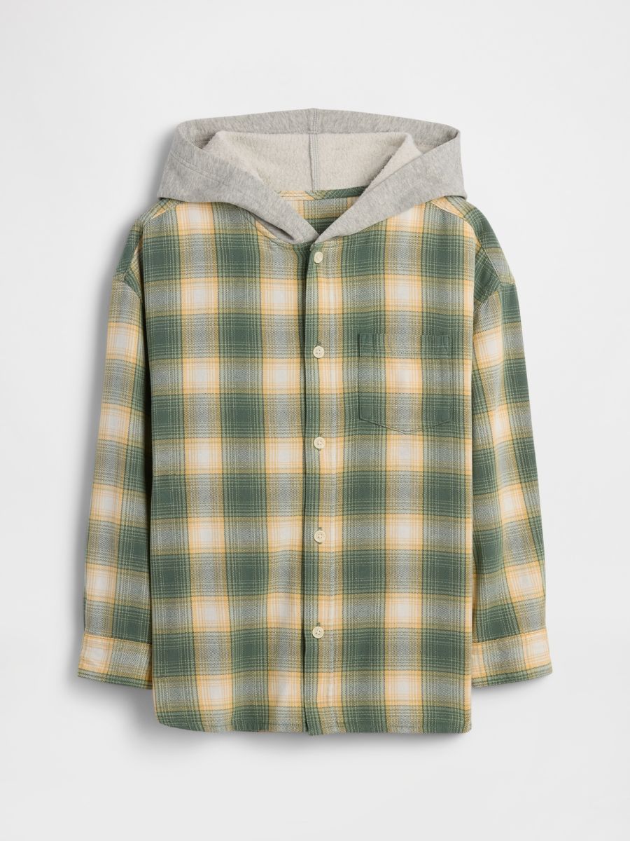 Παιδικό Relaxed Hooded Φανελένιο Πουκάμισο