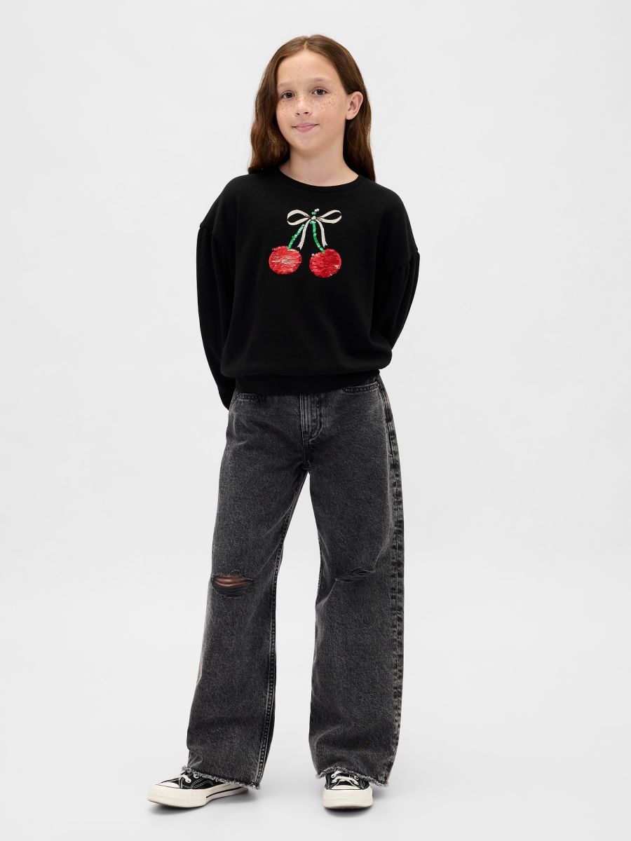 Kids Relaxed Flippy-Sequin Graphic Sweatshirt