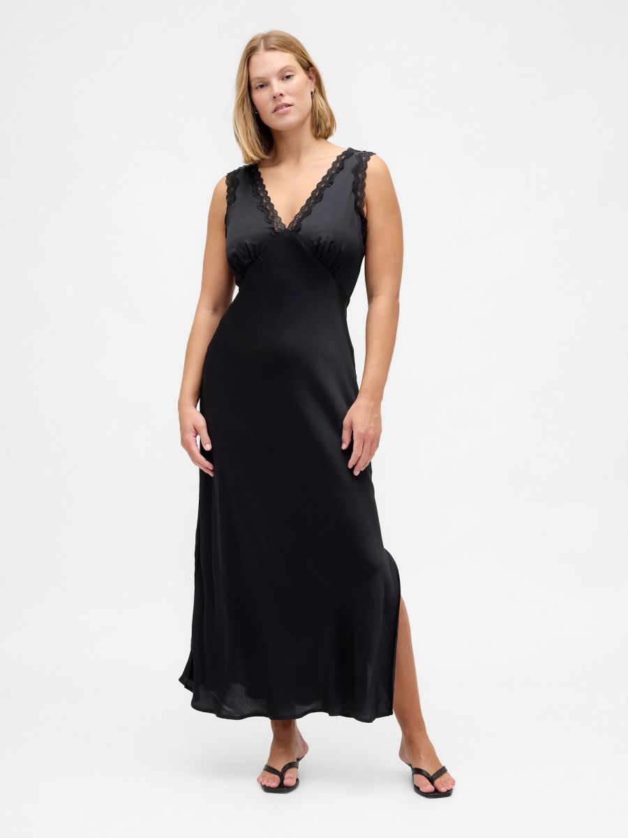 Σατέν Maxi Slip Φόρεμα