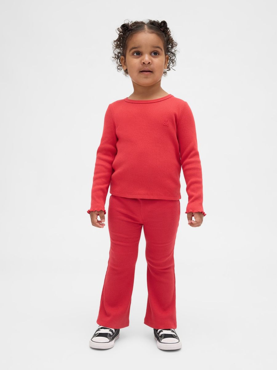 Κόκκινο babyGap Mix and Match Rib Flare Legging Κολάν