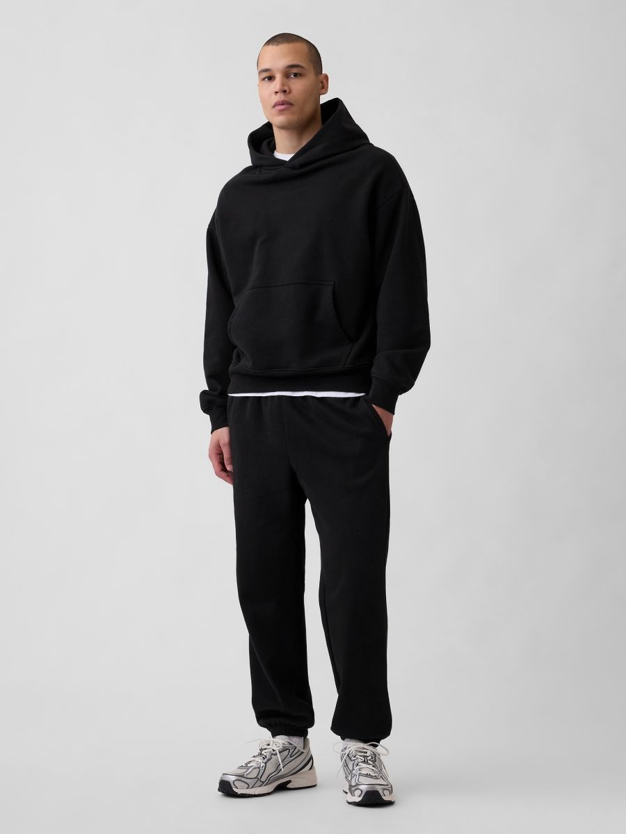 Μάυρη Fleece Jogger Φόρμα Παντελόνι