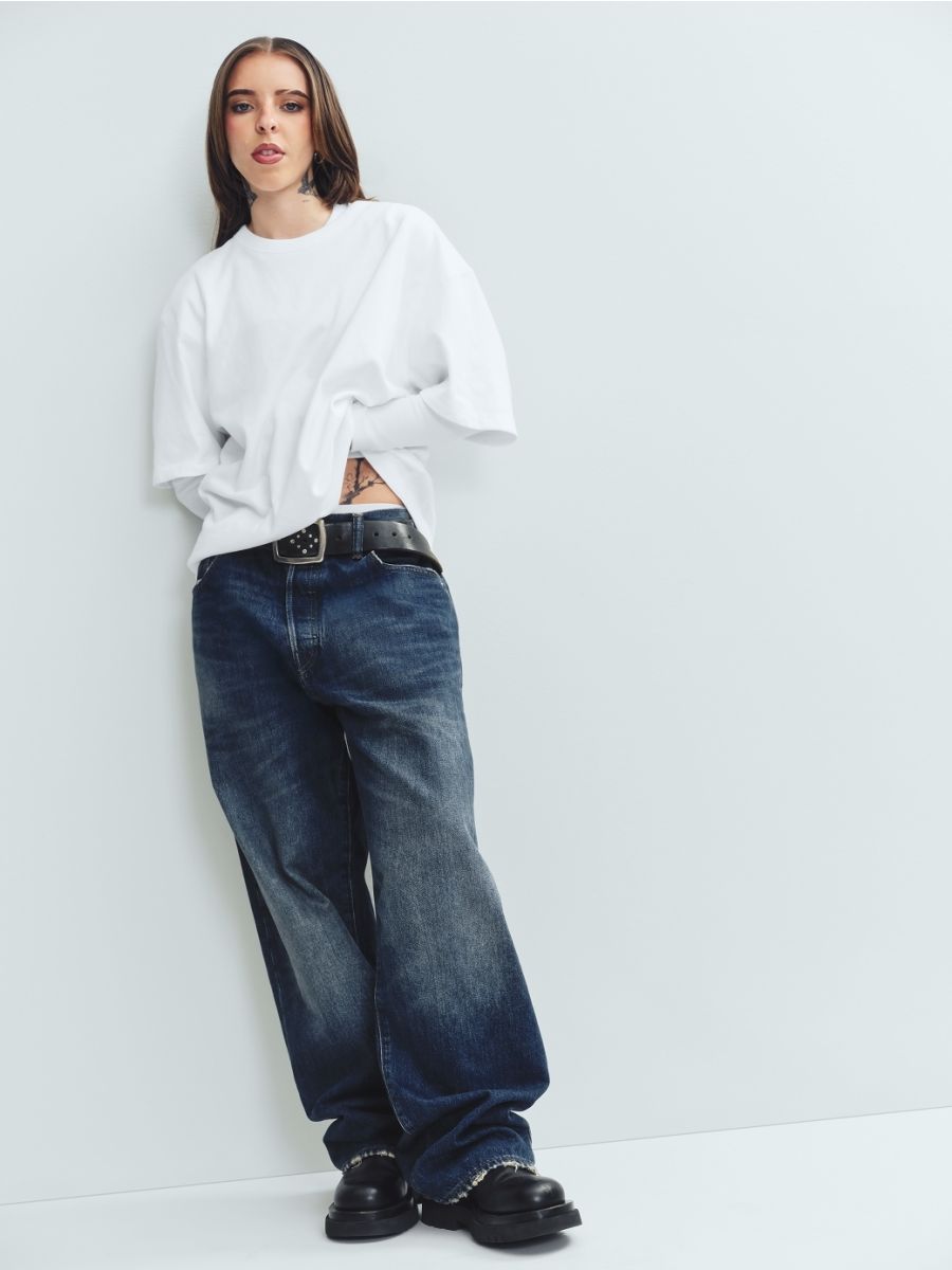 Ανδρική Μπλούζα Heavyweight Cropped Γραμμής 