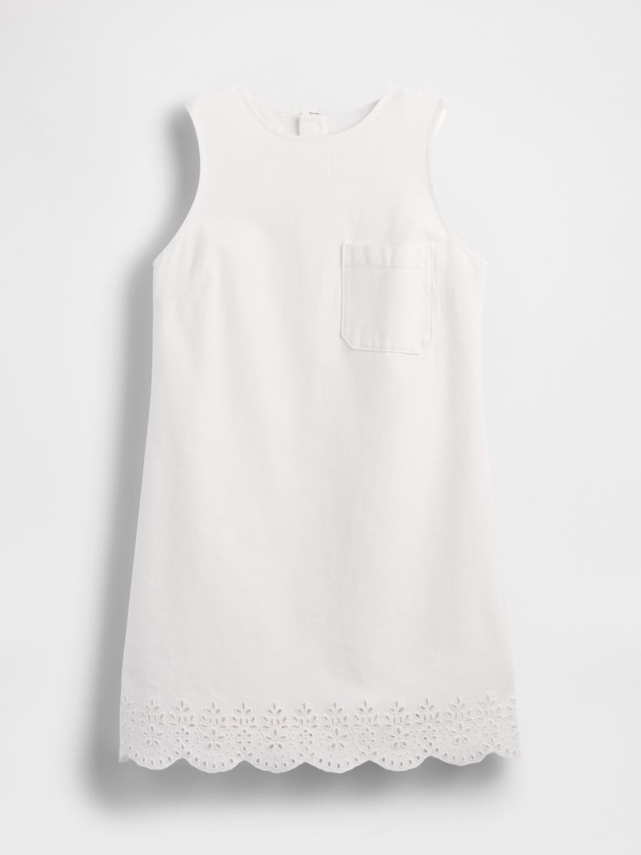 Eyelet Hem Mini Shift Dress