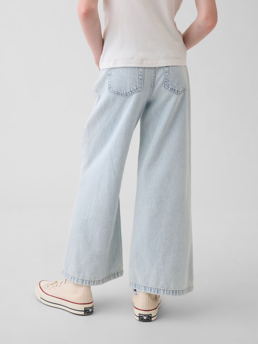 Kids High Rise Stride Wide-Leg Ankle Jeans