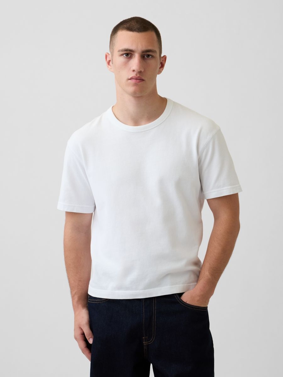 Ανδρική Μπλούζα Heavyweight Cropped Γραμμής 