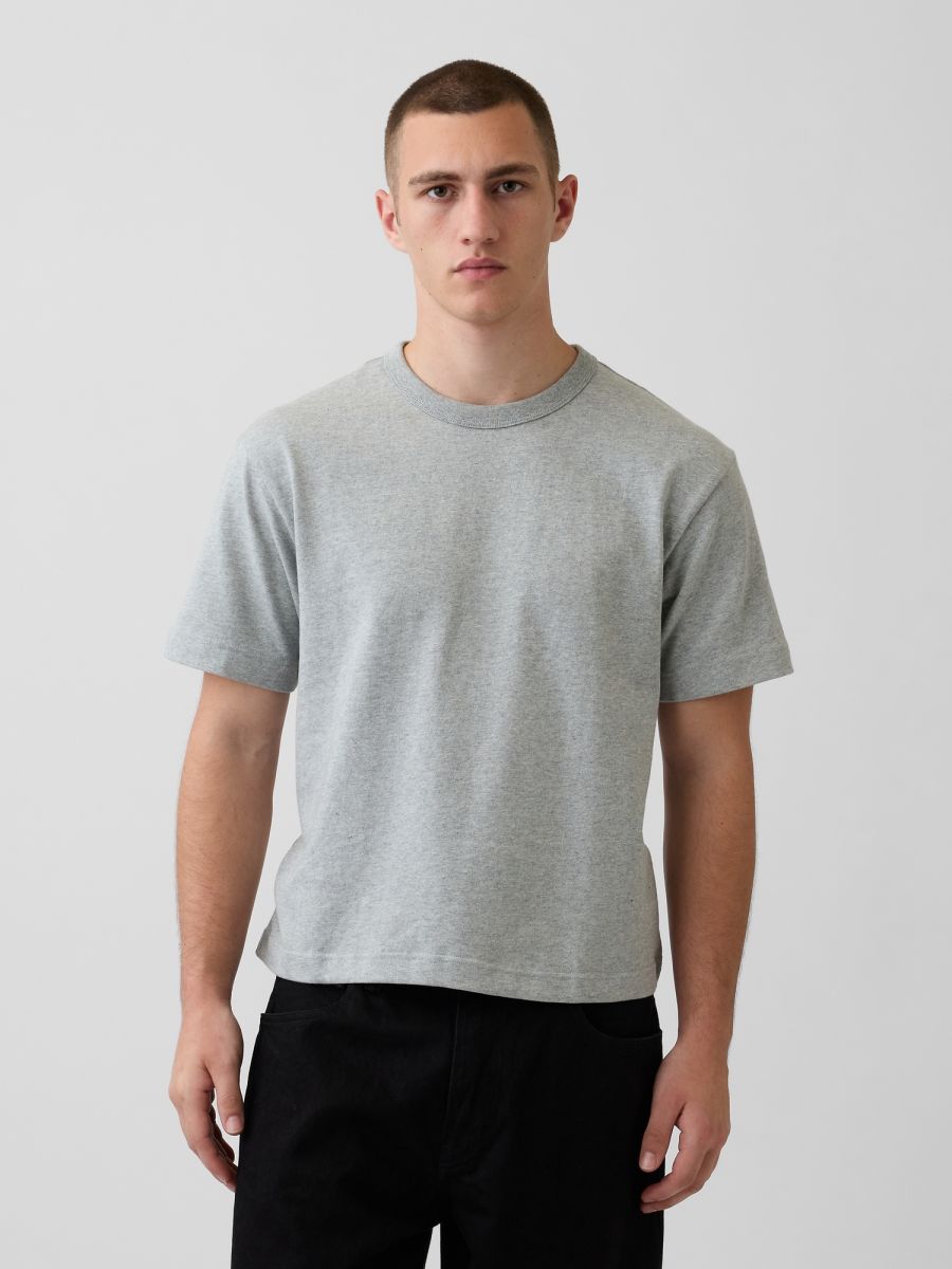 Ανδρική Μπλούζα Heavyweight Cropped Γραμμής 