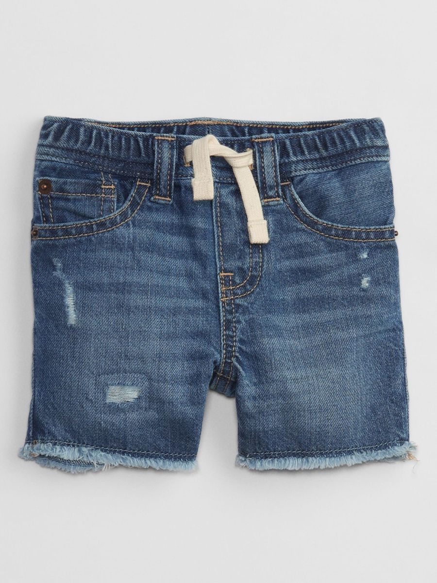 Baby Distressed Pull-On Denim Shorts-867473000
