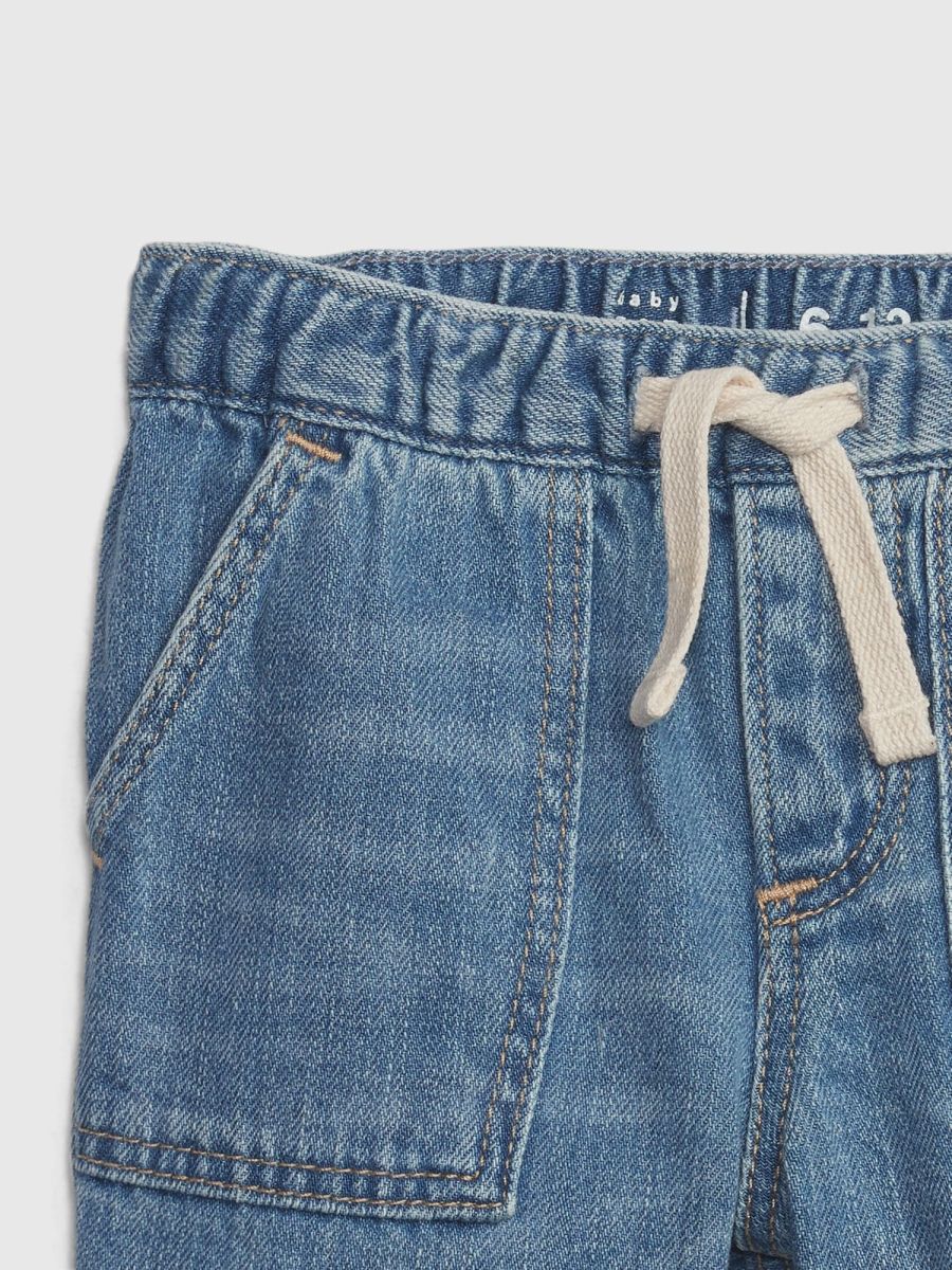 Βρεφικό 100% Οργανικό Βαμβάκι Utility Denim Σορτς με Washwell-599621000