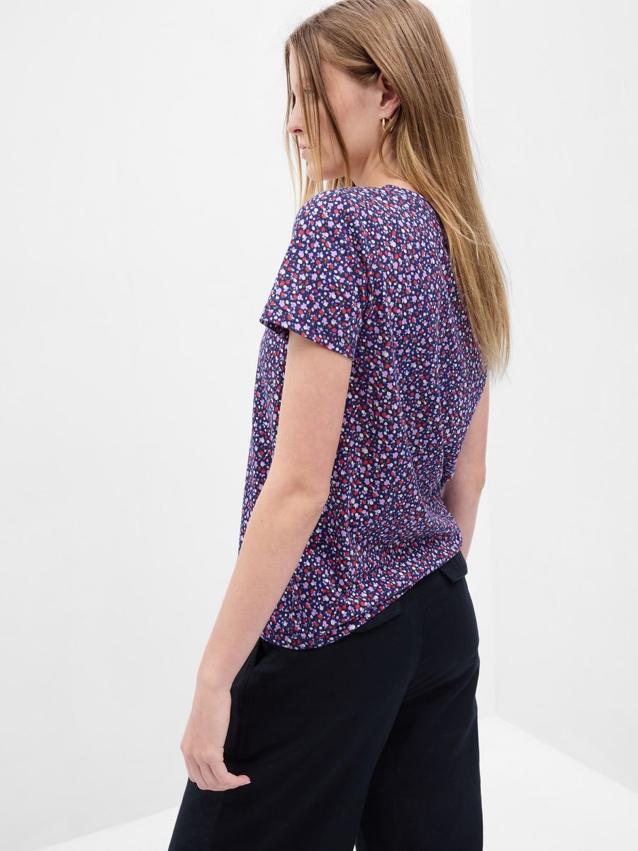 Organic Cotton Vintage V-Neck T-Shirt-740140063