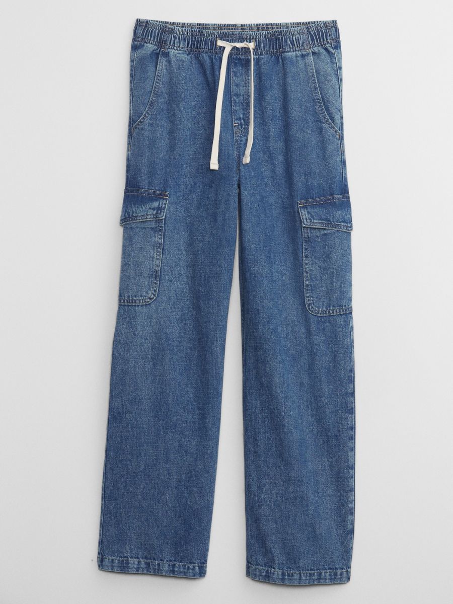 High Rise Wide-Leg Pull-On Jeans-870134000