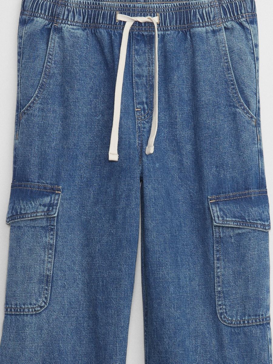 High Rise Wide-Leg Pull-On Jeans-870134000