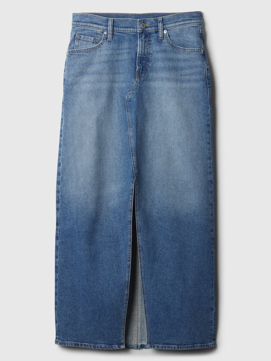 Μπλε Denim Maxi Φούστα με Washwell-878667000