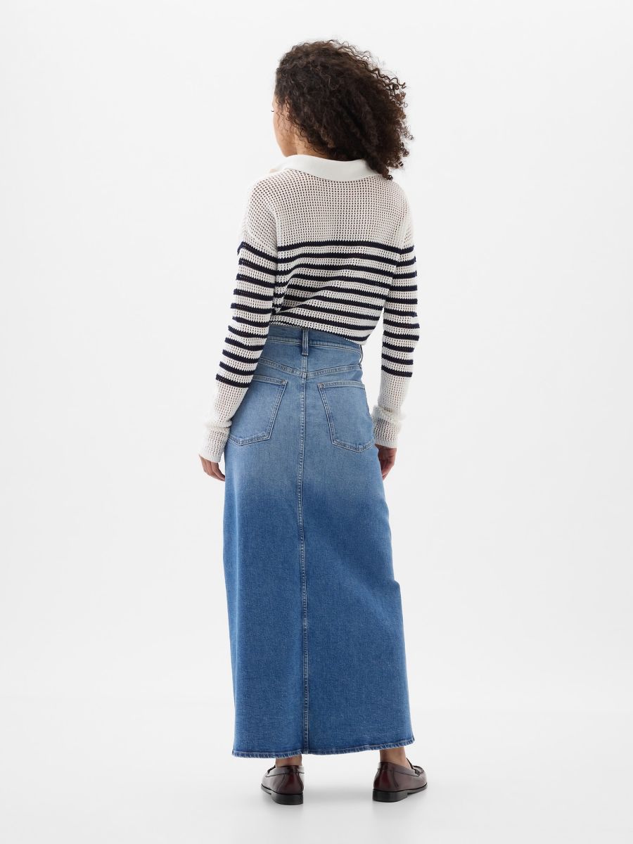 Μπλε Denim Maxi Φούστα με Washwell-878667000