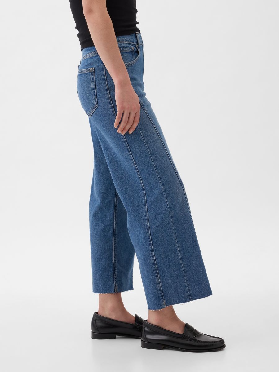 High Rise Stride Wide-Leg Ankle Jeans-871323000