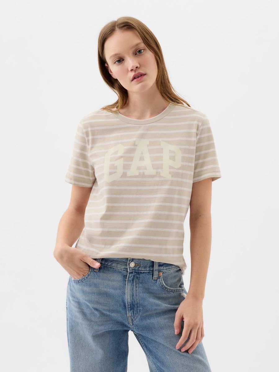 Μπεζ Organic Cotton Gap Arch Logo Μπλούζα-871061001