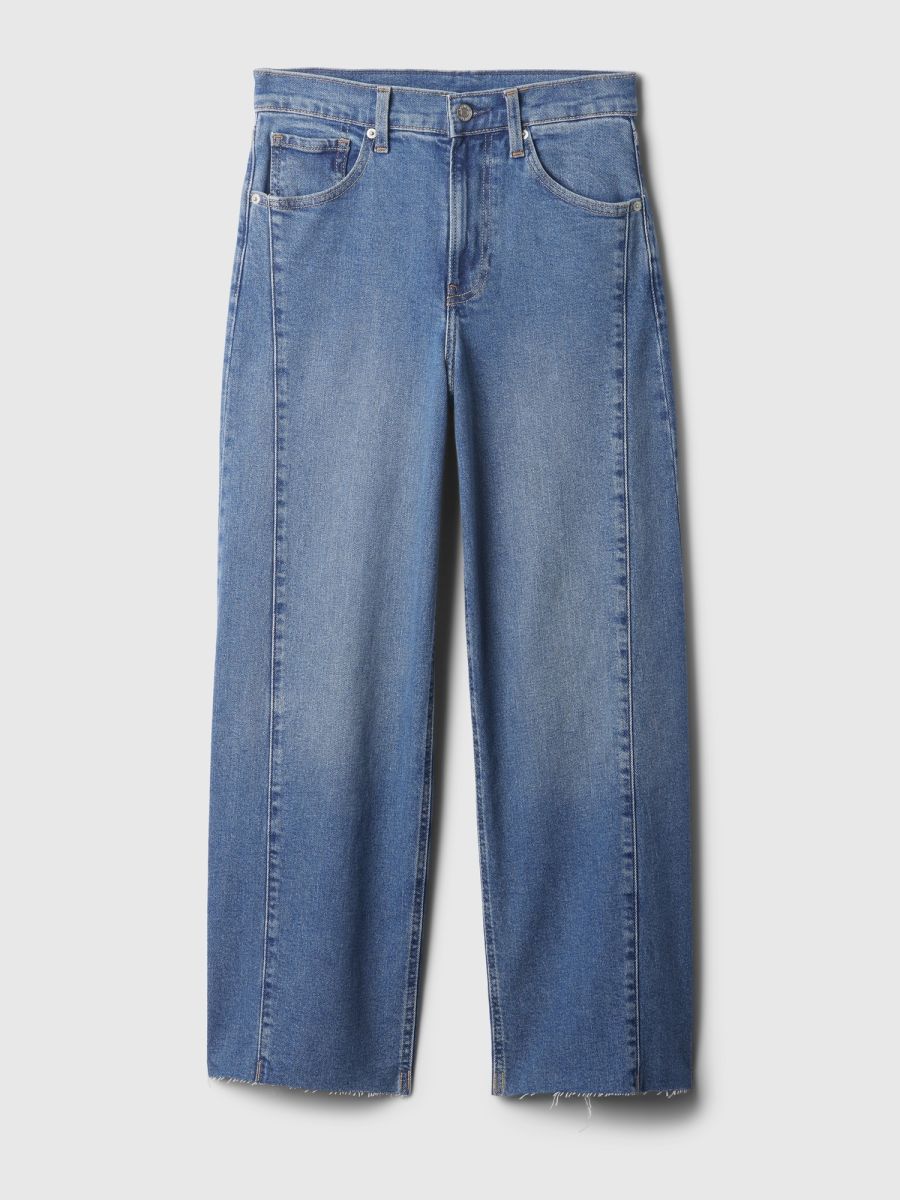 High Rise Stride Wide-Leg Ankle Jeans-871323000