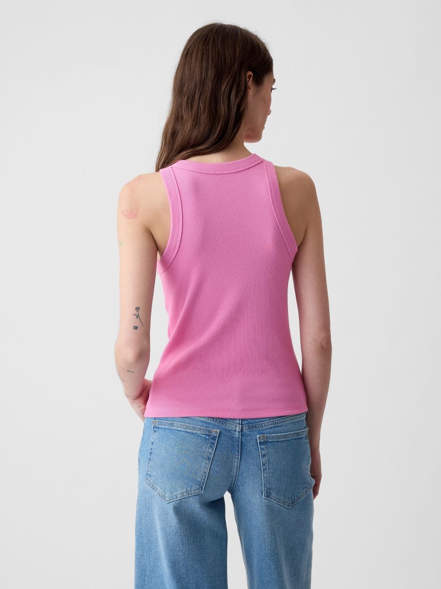 Modern Rib Halter Tank Top-878220007