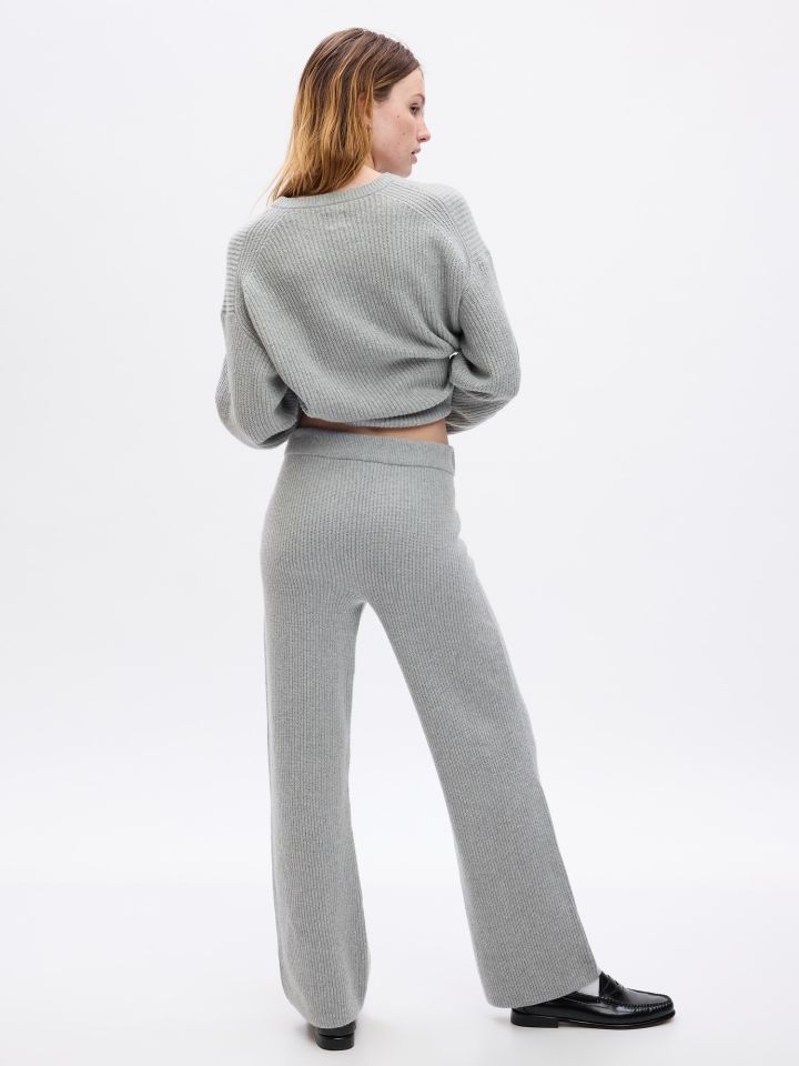 CashSoft Shaker-Stitch Sweater Pants-816705000