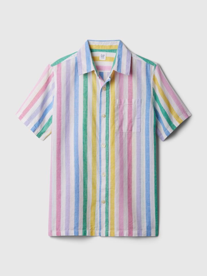 Multi Παιδικό Linen-Cotton Πουκάμισο-858546001