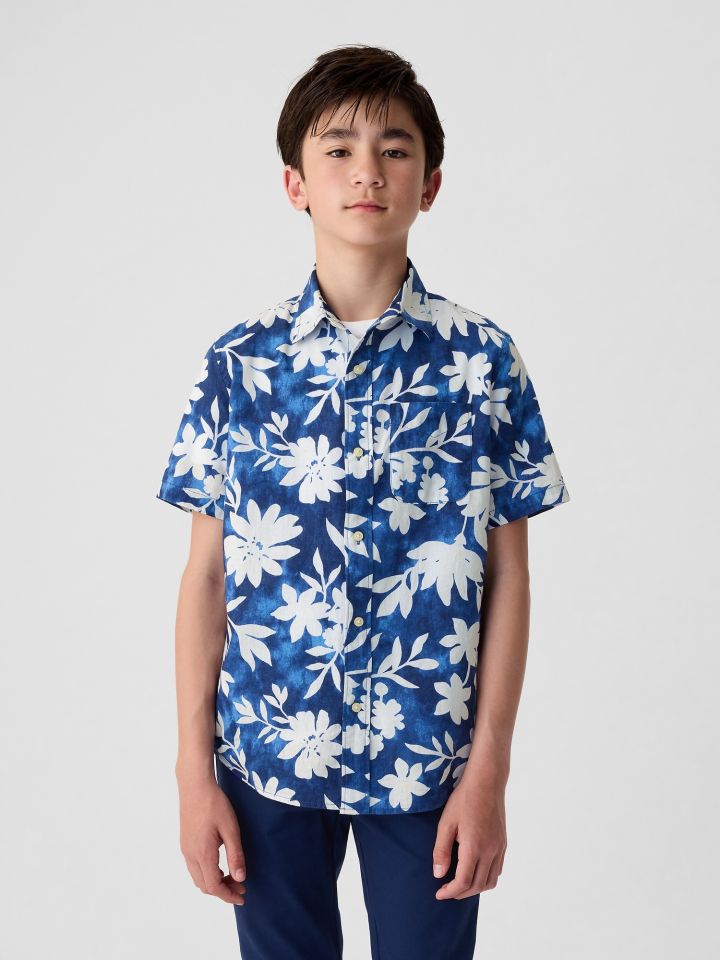 Kids Linen-Blend Shirt-406665000